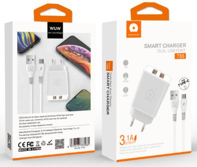 T55 (iPhone&Type- C) 3.1A 2USB