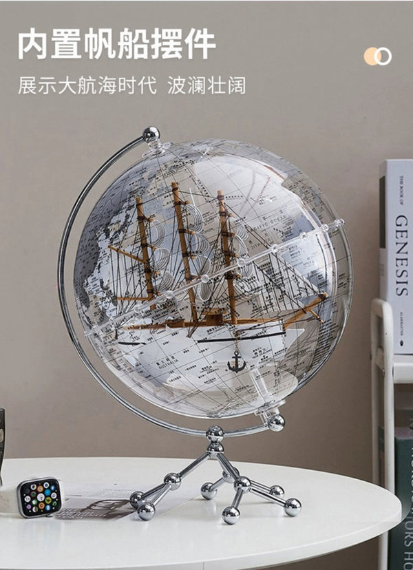 Taochang transparent globe creative ornaments 3D three-dimensional suspended model children's primary school students, junior high school students special boys birthday gift light luxury high-end... gift giving