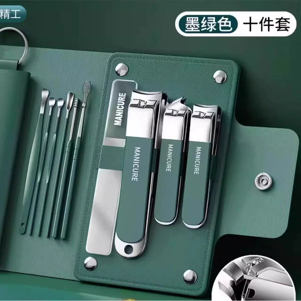 New ten-piece nail clipper set, nail scissors, nail clippers, men's and women's special incline household tools scissors
