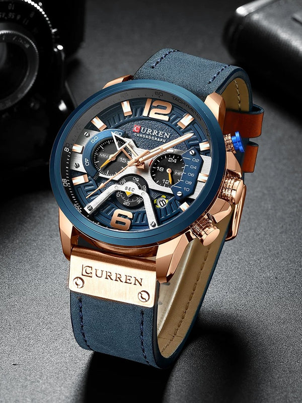 CURREN men's trendy casual watch personalized multi-pointer