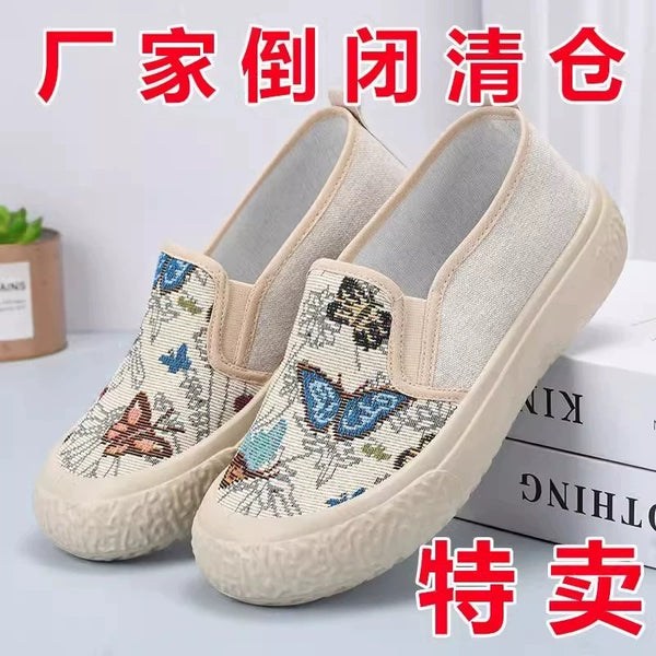 Cloth shoes for women old Beijing spring and summer new slip-on lazy soft-soled comfortable single shoes