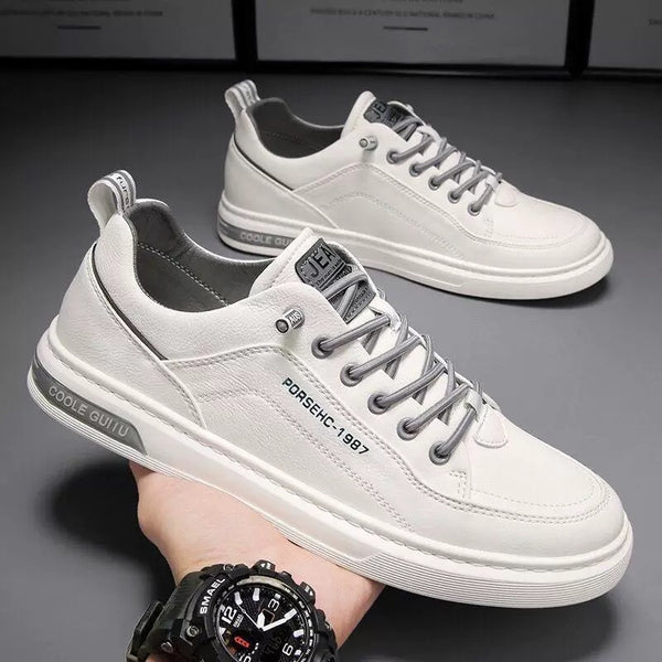 Genuine leather cowhide men's sneakers 2024