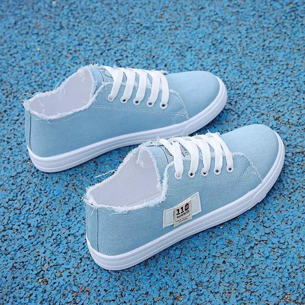 White shoes 2024 spring and summer new women's shoes canvas shoes Korean style breathable flat bottom